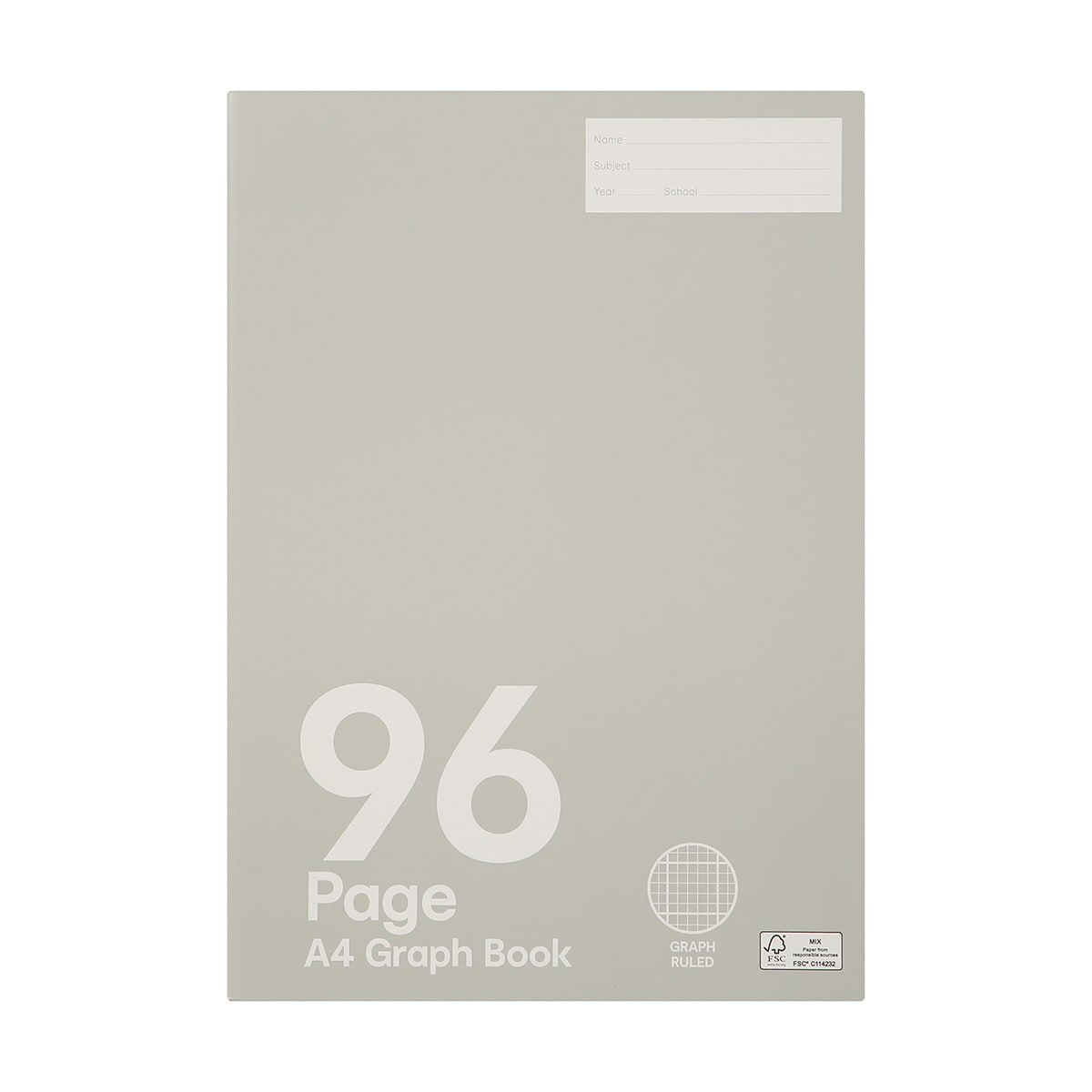 A4 Graph Book - 96 Pages, Grey