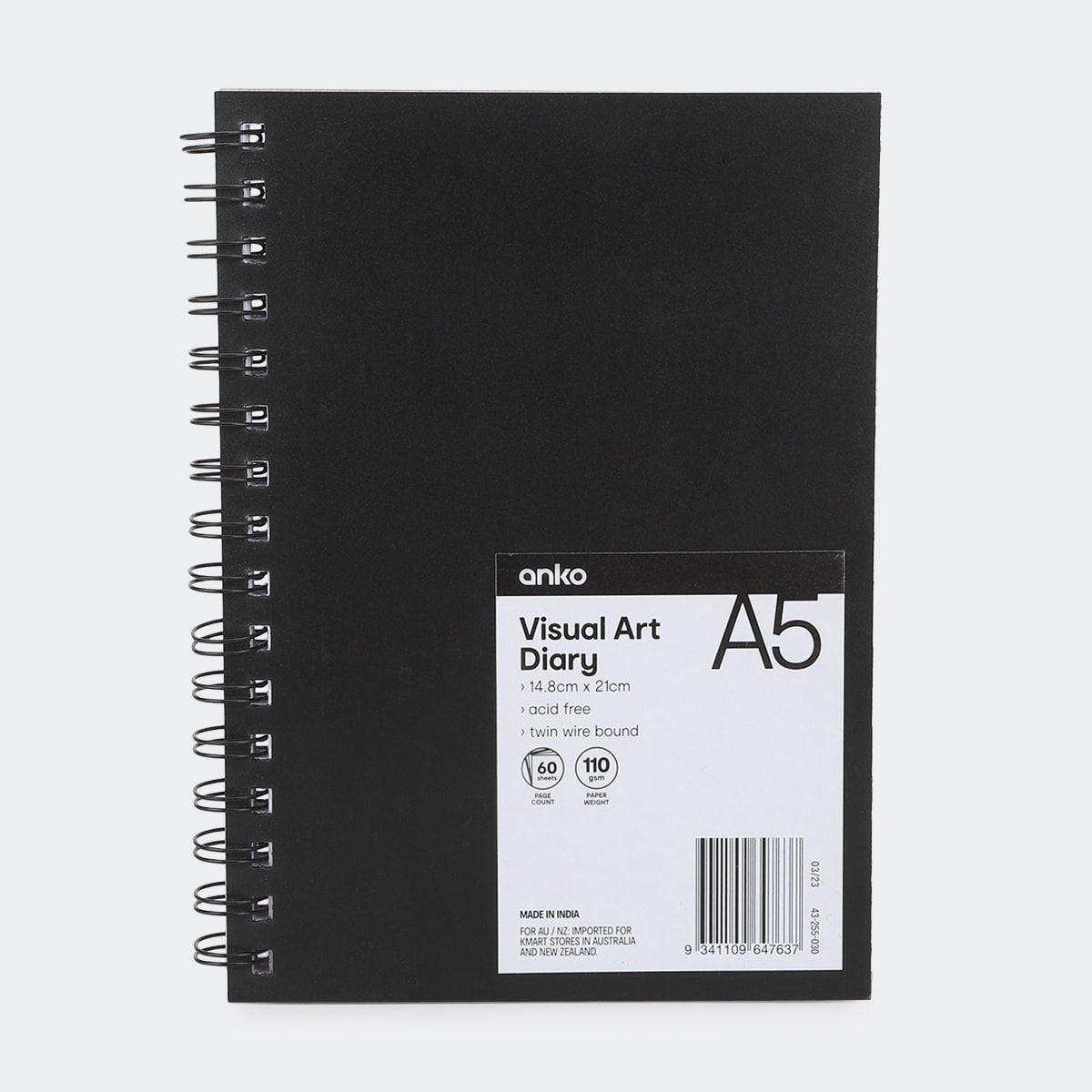 A5 Visual Art Diary - Black