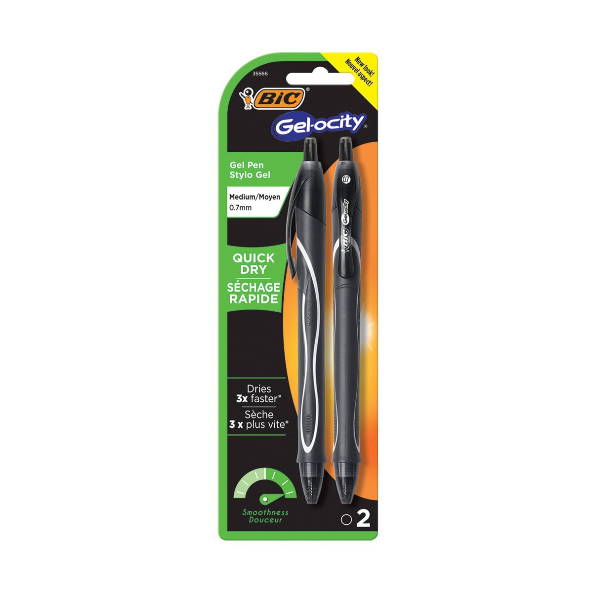 2 Pack BIC Gel-ocity Gel Pen - Black