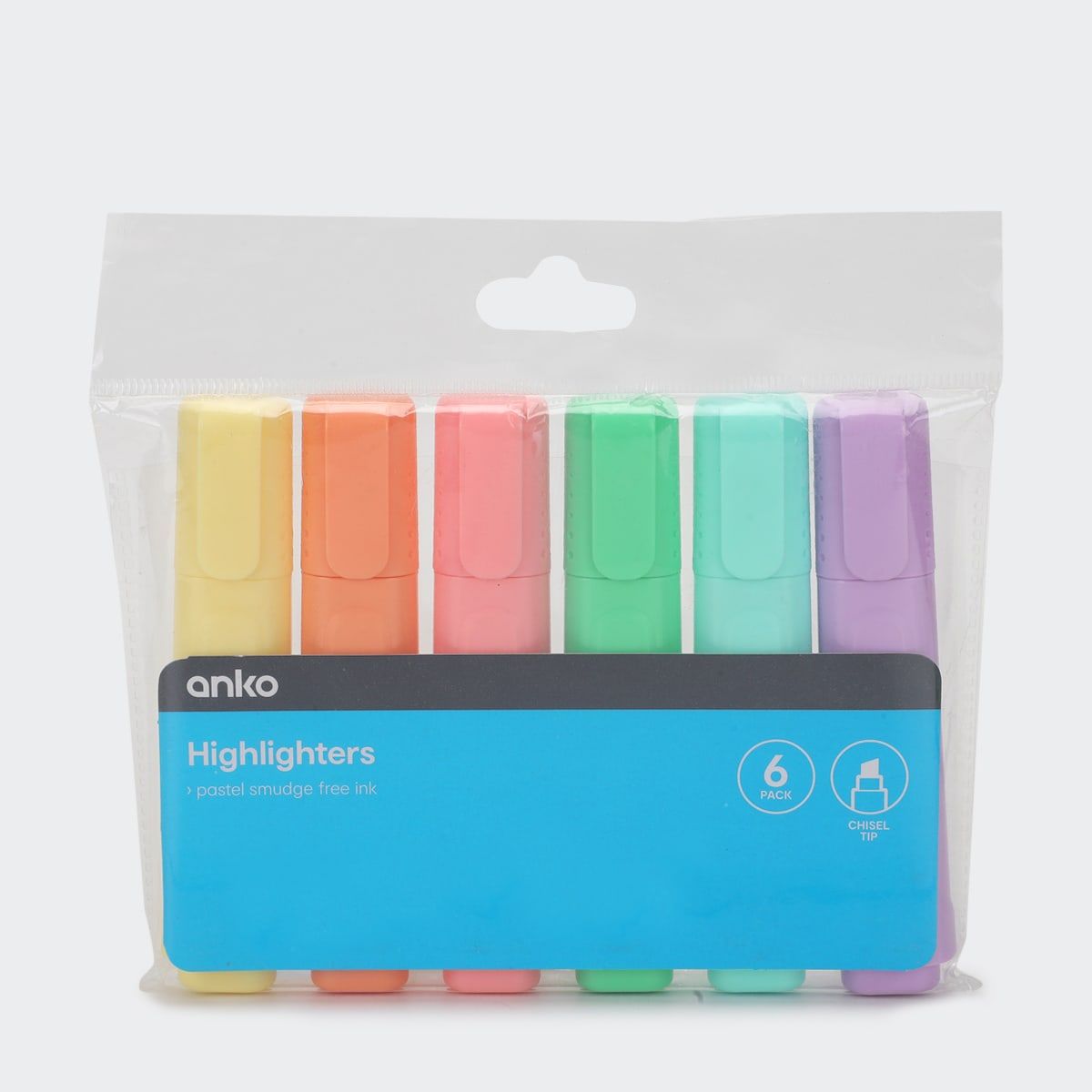 6 Pack Highlighters - Pastel
