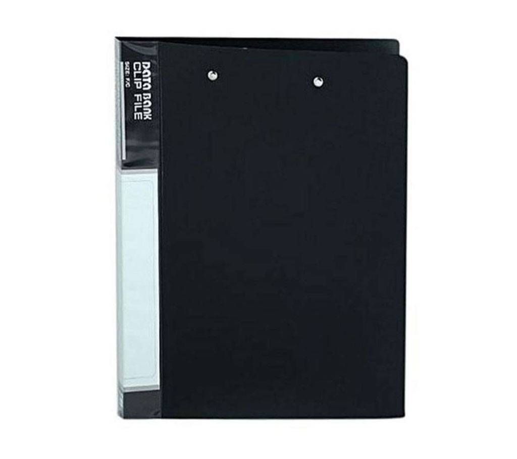 FC Size Data Bank Double Clip File - Black (12pcs)