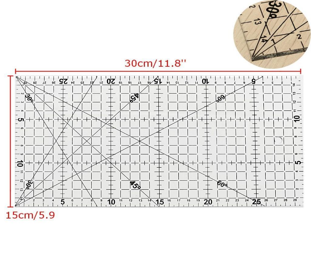 Buy more get more promotion---30x15cm Quilting Sewing Patchwork Foot Aligned Ruler Grid Tailor Craft Scale
