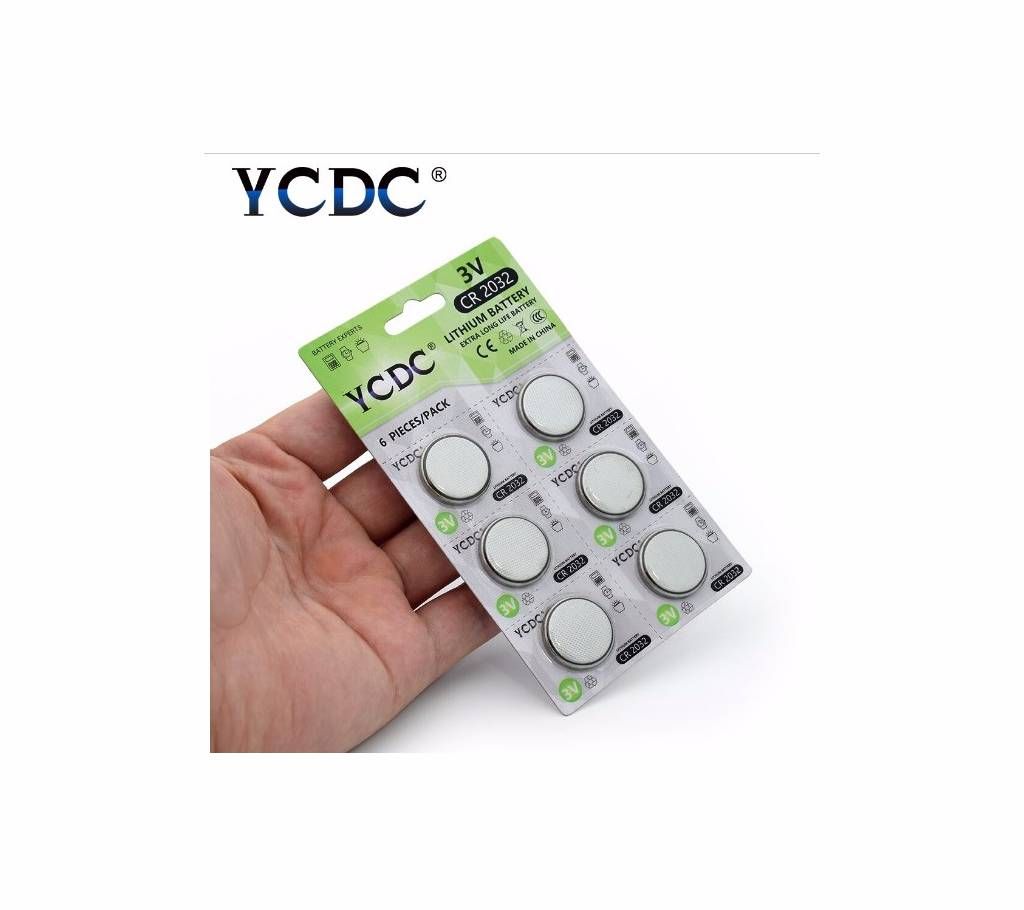 1 card/ 6pcs PKCELL Bateria CR2032 3V 