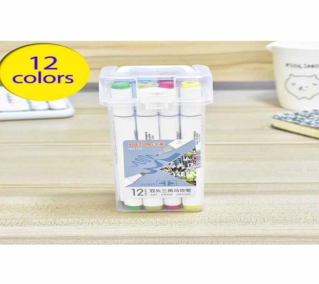 60 Colours Drawing Markers Animation Artists Dual Tip Colouring Pens Set with Case