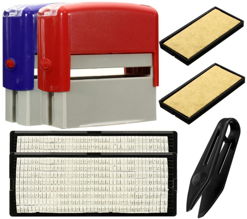 DIY Personalised Inking Rubber Stamp Kit Customised Business Name Address
