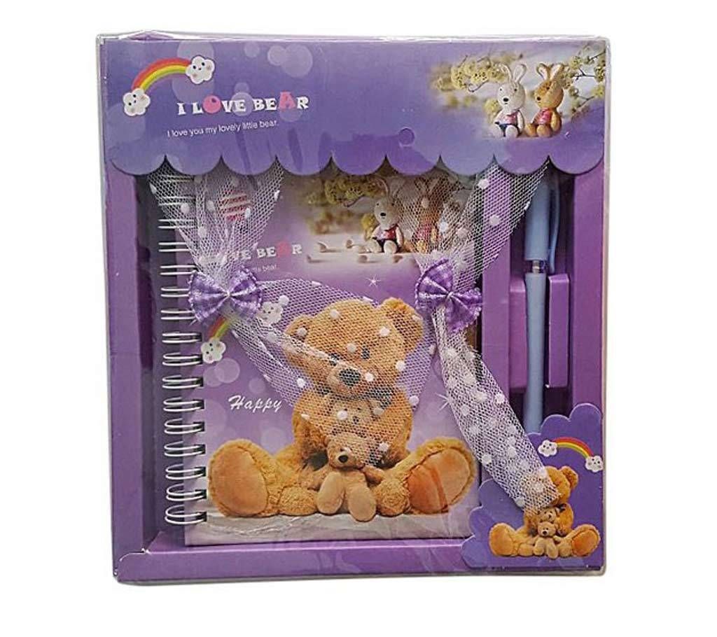 Cute Romantic Pen & Paper Set - Purple