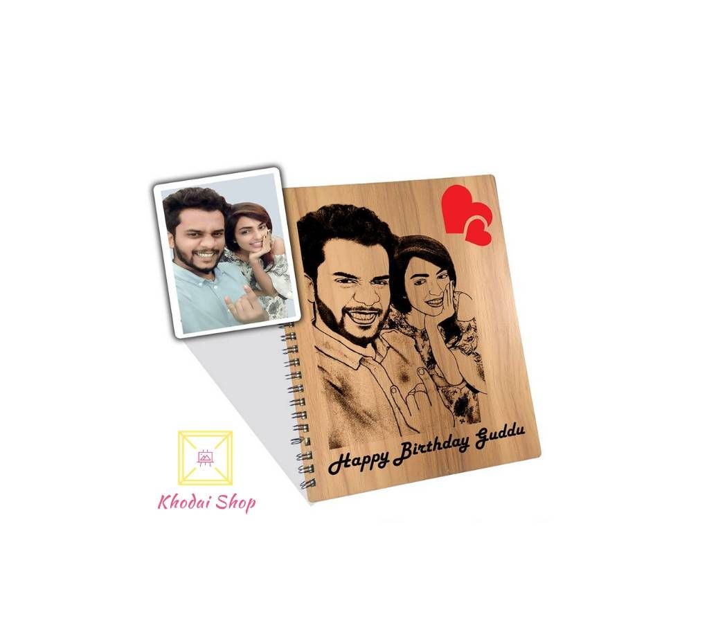 Custom Wooden  laser engraving  notebook