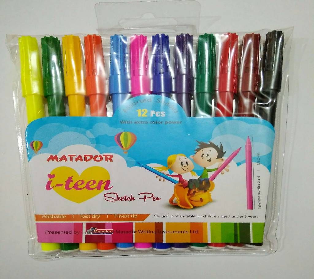 Matador i-teen Sketch Pen 12 pcs (Sign Pen)