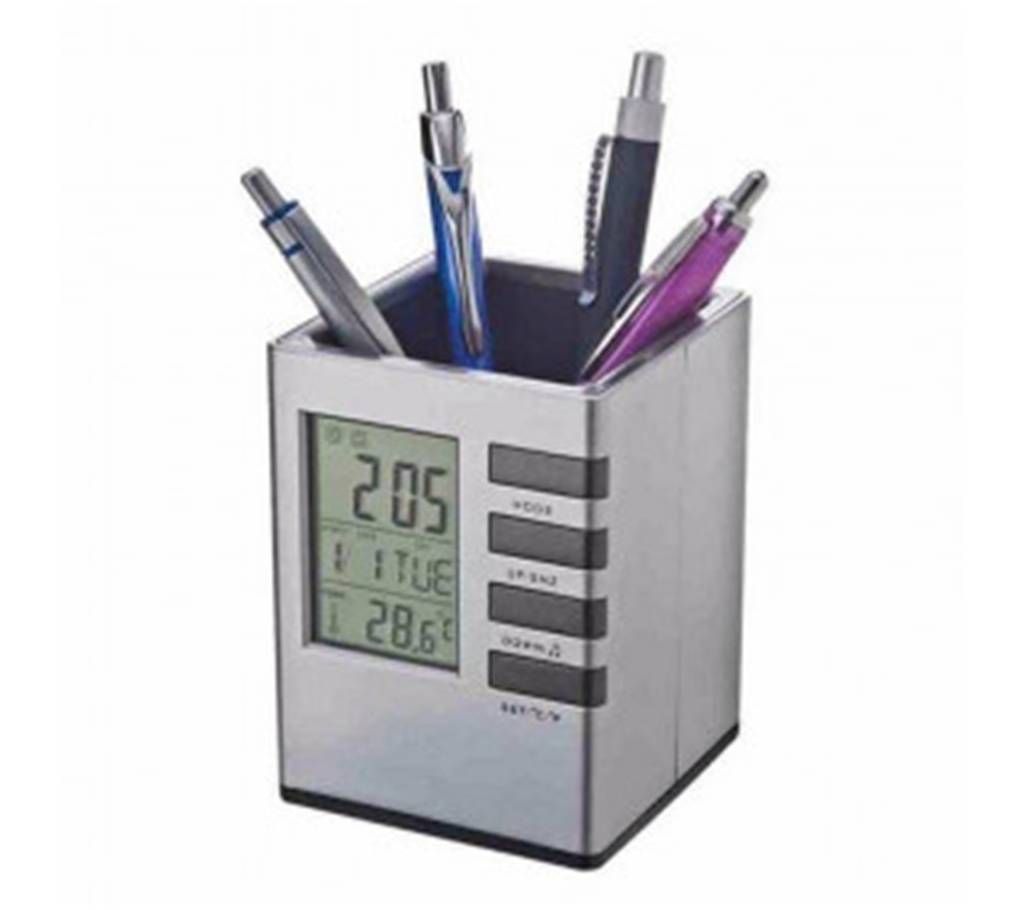 Pen Holder With Temperature Meter & Digital Clock-03