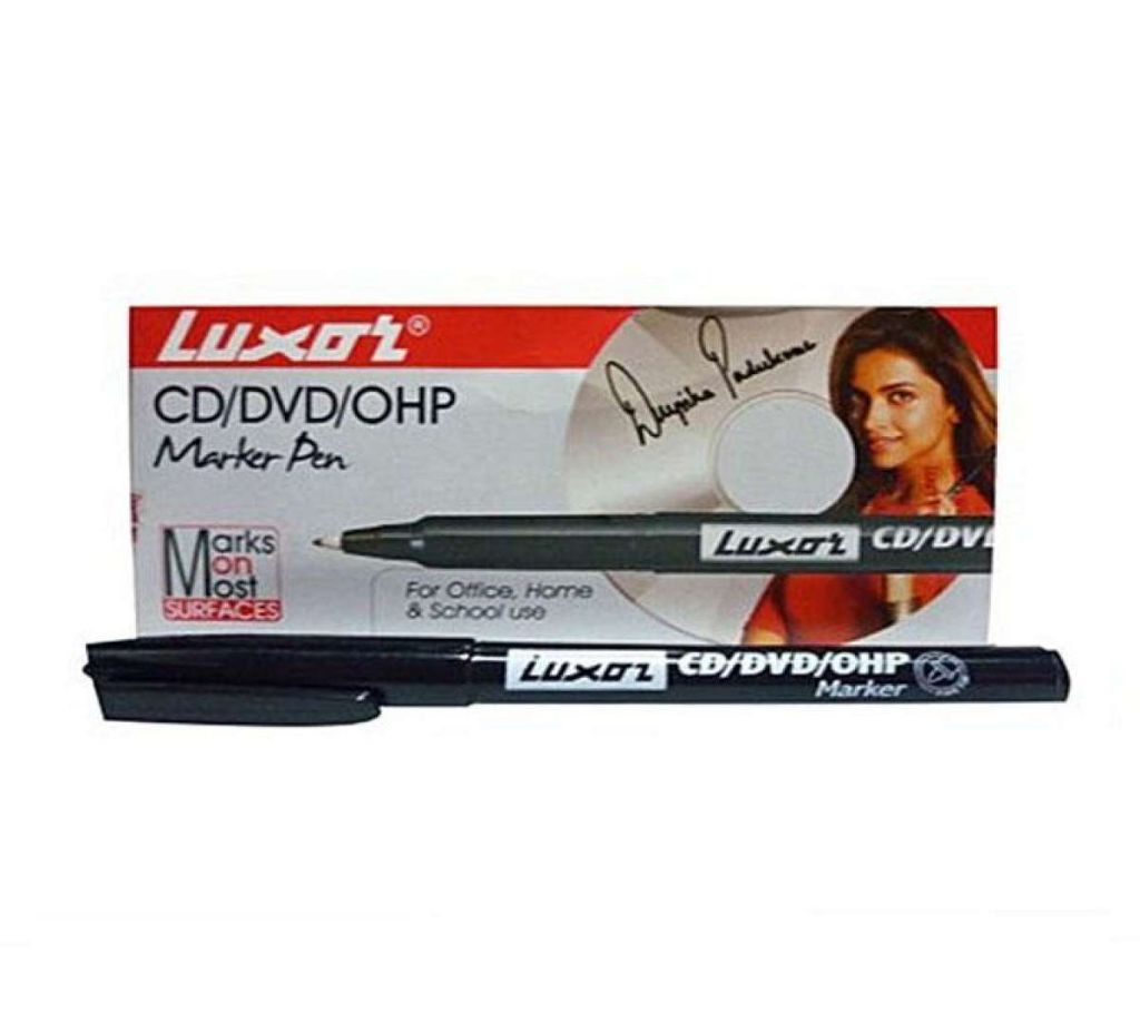 CD/DVD/OHP Marker Pen - Black (4pcs)