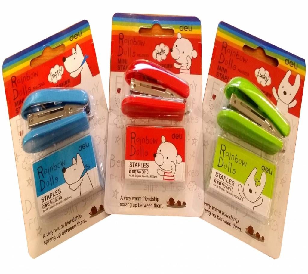 Deli Mini Stapler With Stapler Pin - 3 pcs Combo Offer