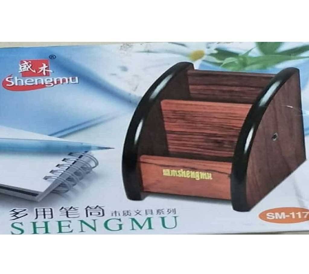 Wooden Pen Holder Stand  Brown 