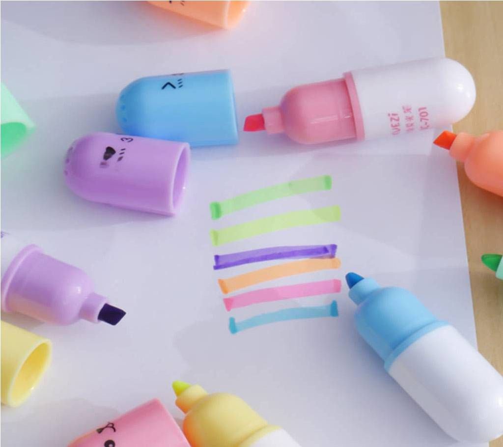 Mini Capsule Highlighter 6Pieces Set