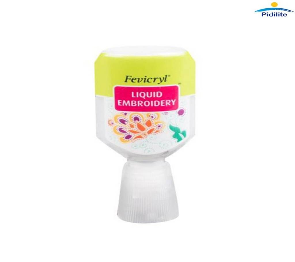 Fevicryl Liquid Embroidery Glitters, Silver Color 20ml