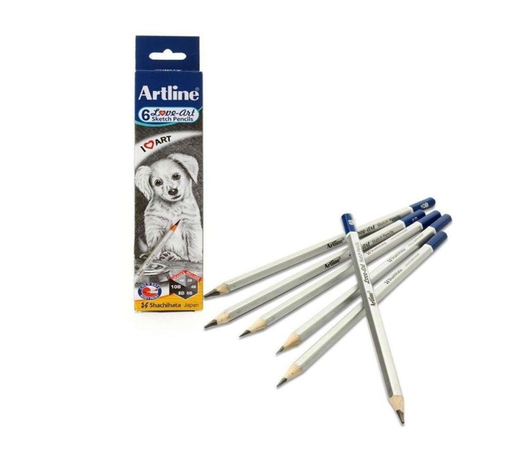 Original Artline Sketch Pencils Set (HB, 2B,4B, 6B,8B, 10B)