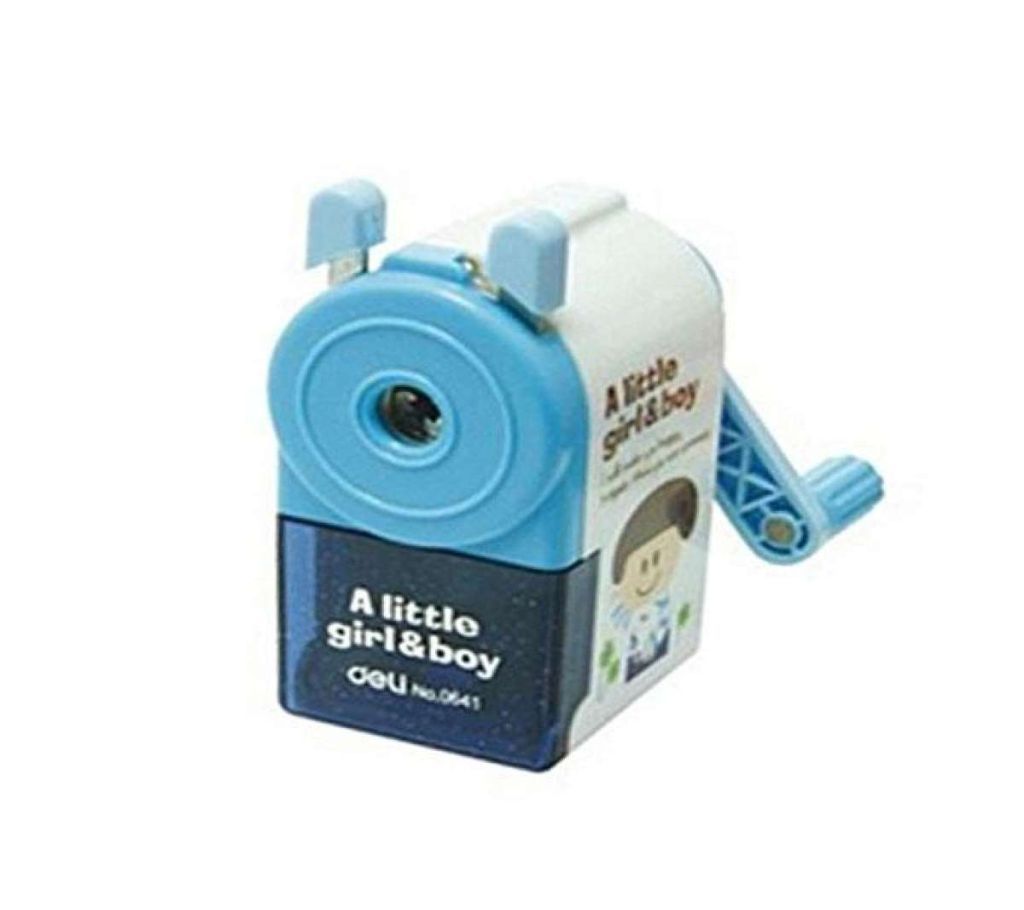 No.0641 A Little Girl and Boy Pencil Sharpener - Sky Blue