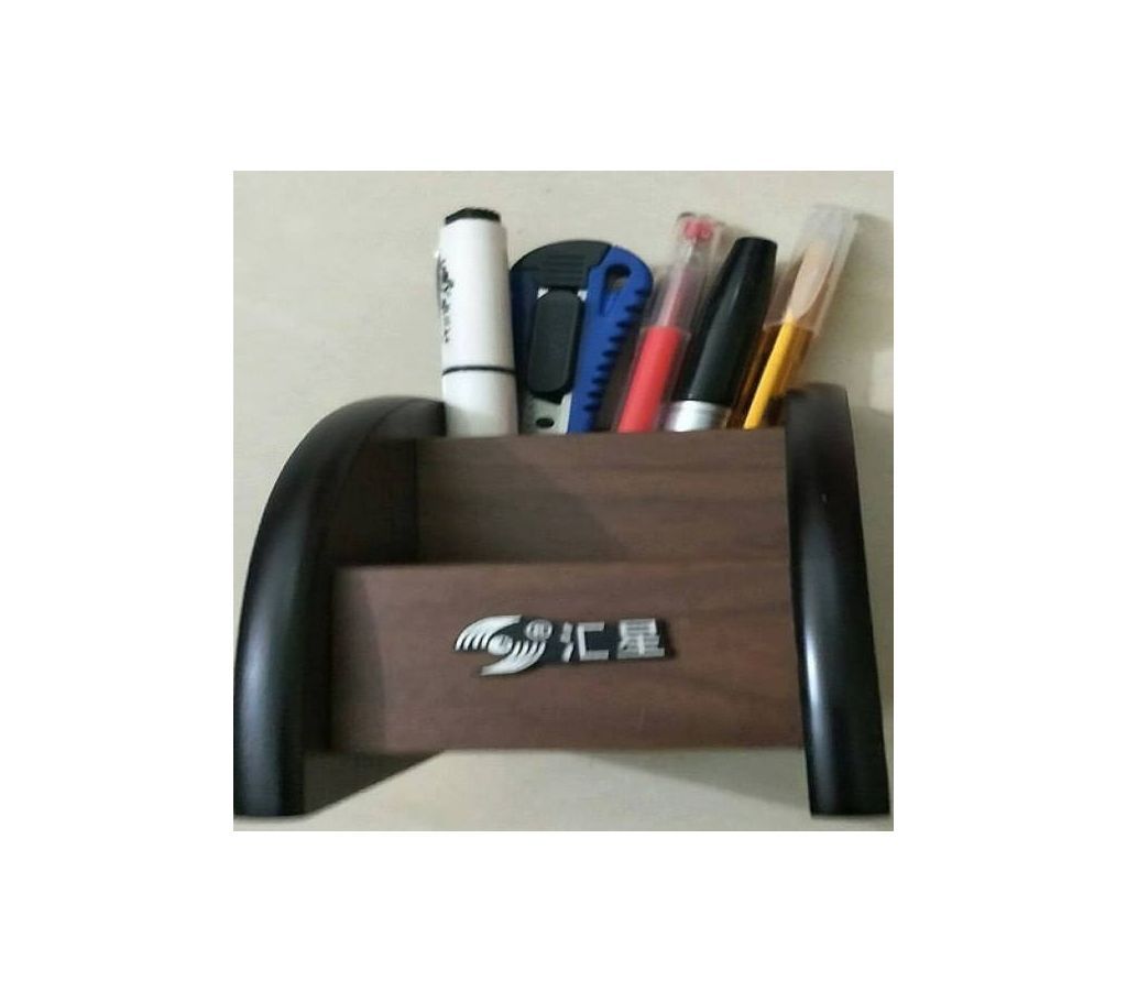 Wooden Pen Holder Stand - Coffee