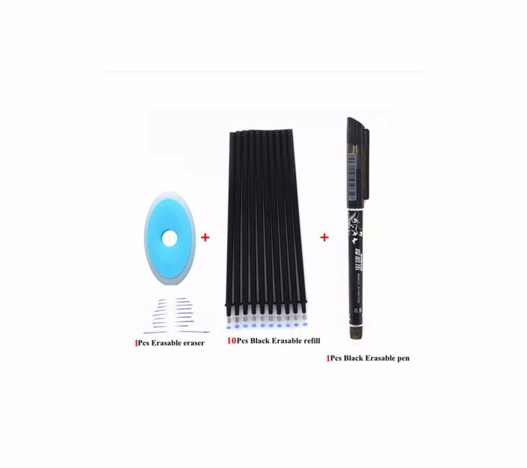 Erasable Novelty Ballpoint Pen+ 10Pcs Refill +Eraser