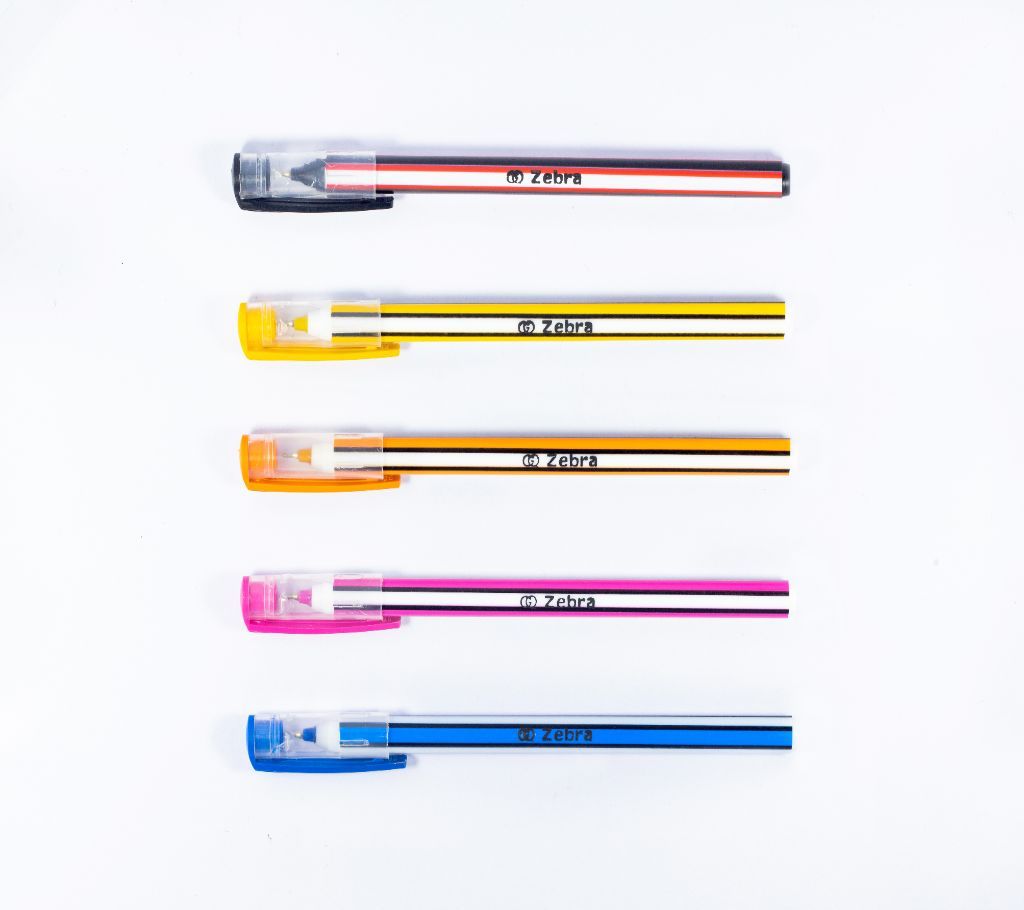 Econo Zebra Ball Pen (Pack of 50 Pens, Multi-color Body)