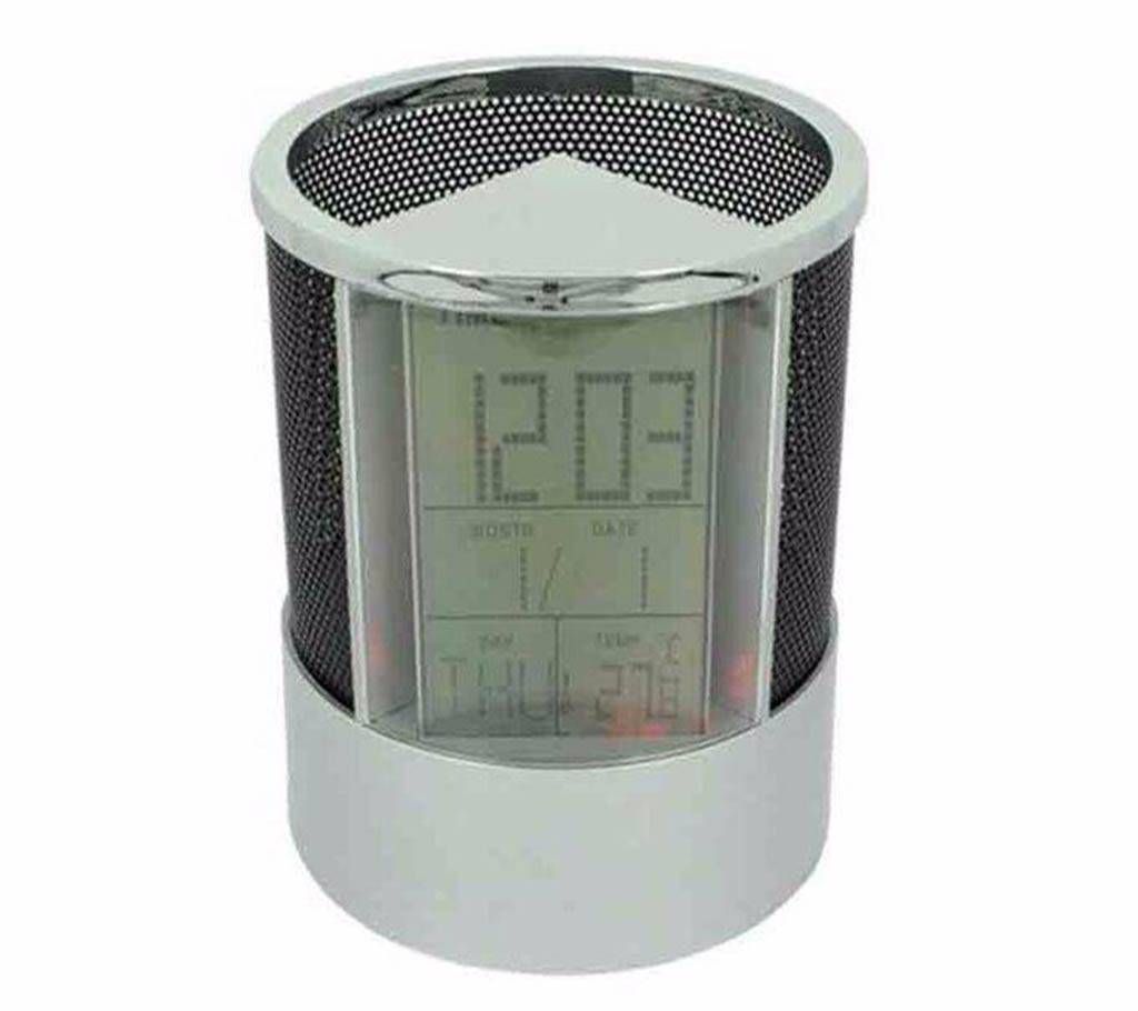 Pen Holder With Digital Watch