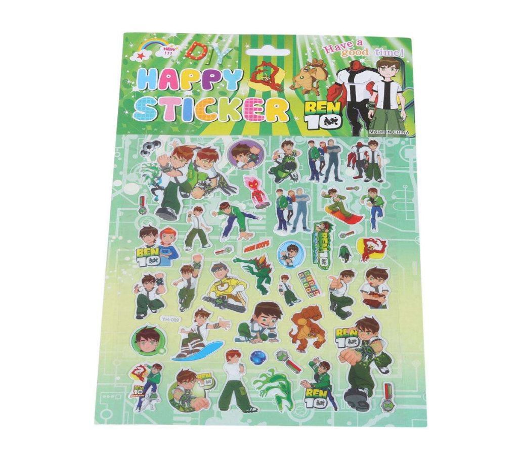 Plastic Ben10 Sticker - Multicolor