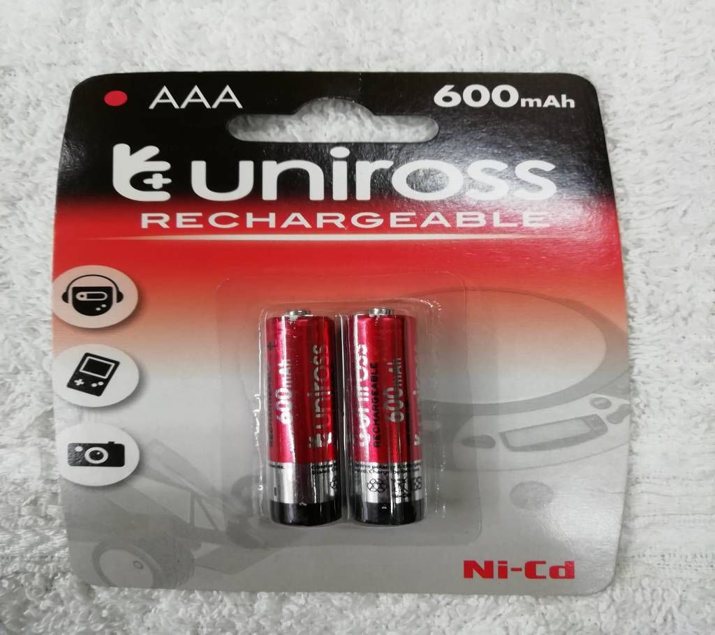 Uniross AAA Ni-Cd Rechargable Battery 2 Pice