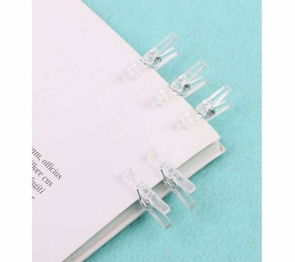 20Pcs 25mm Mini Spring Clear Transparent Clips Clothes Photo Paper Party Home Decoration
