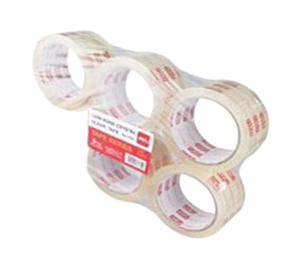 Crystal Clear Packing Tape Low Noise - Transparent - 5pcs