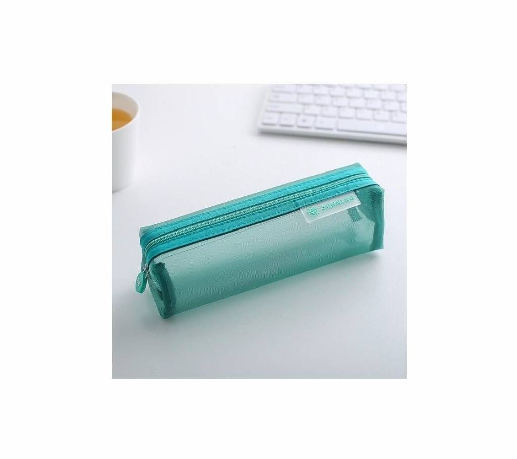 Cute Solid Color Transparent Pencil Case