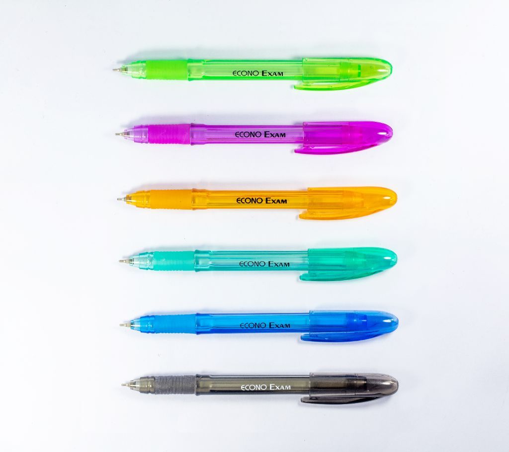 Econo Exam Ball Pen (Pack of 18 Pens, Multi-color Body)