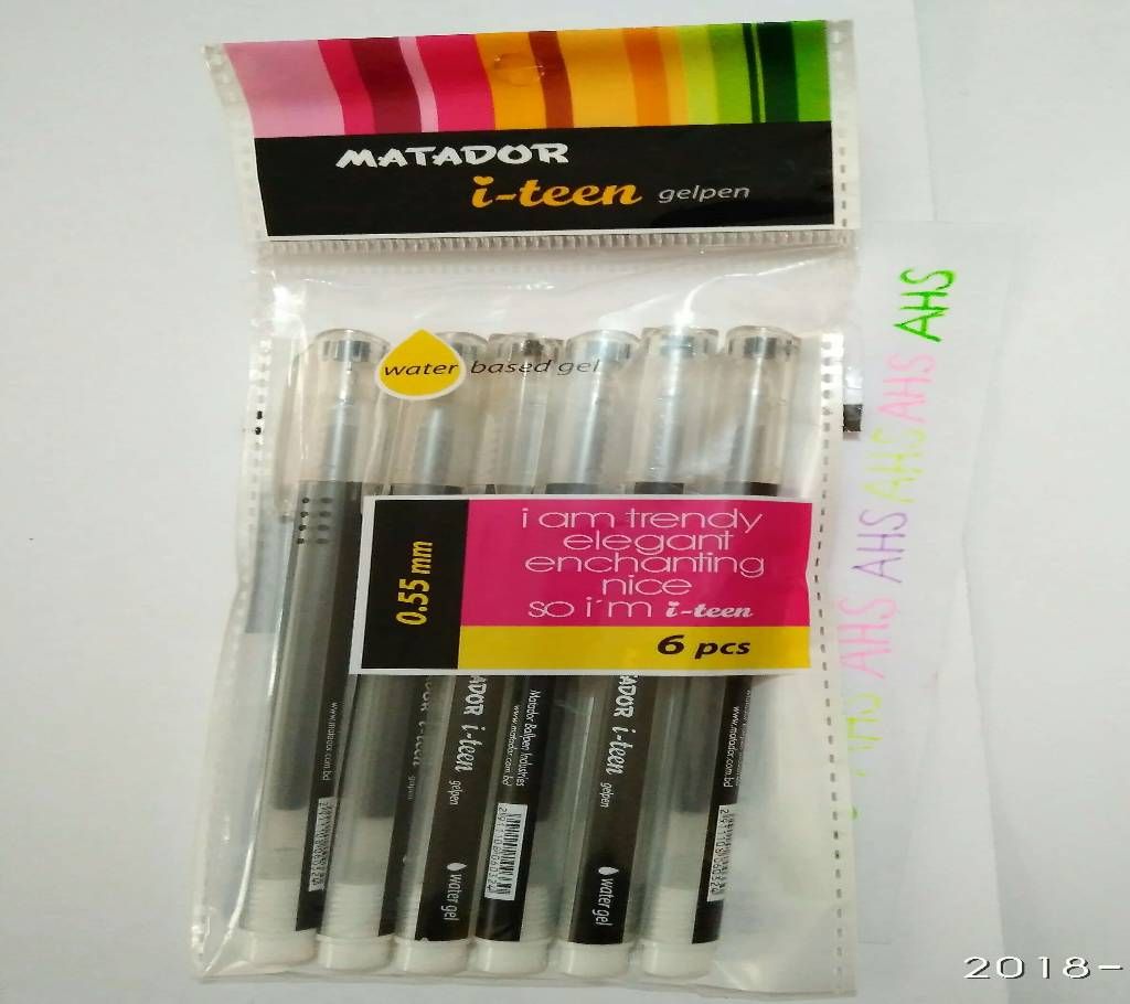 Matador i-teen Gel Pen Black ink 6 pcs