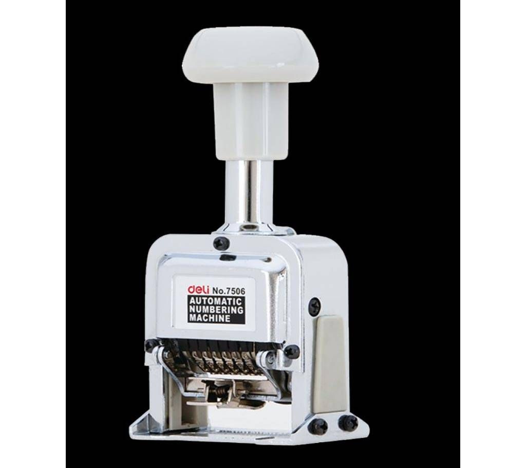 Deli E7506 Steel Numbering Machine 6 Digits - Silver