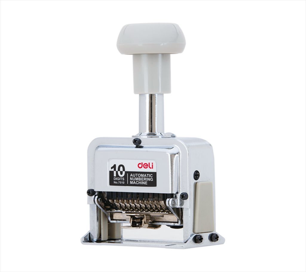 Deli E7510 Steel Numbering Machine 10 Digits - Silver
