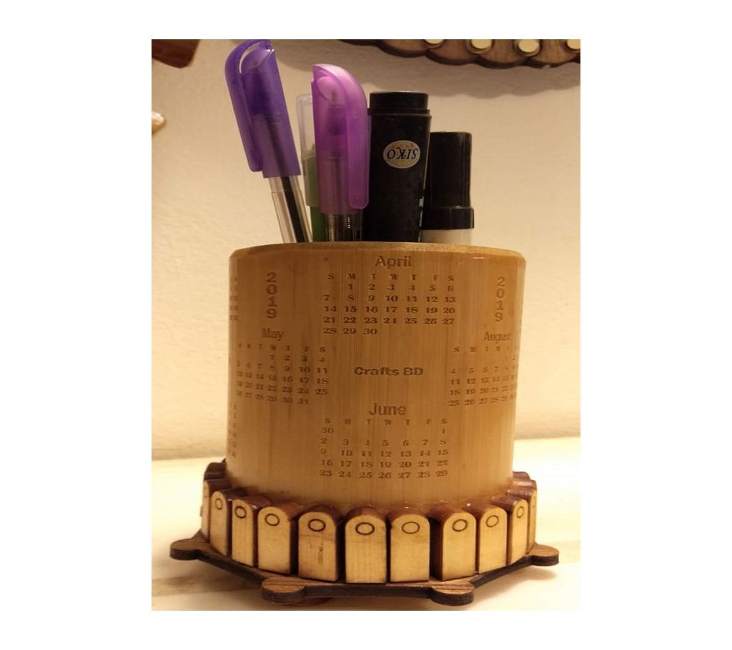 ORR Sell CraftBDBamboo dsk pen Holder with Calendar-005