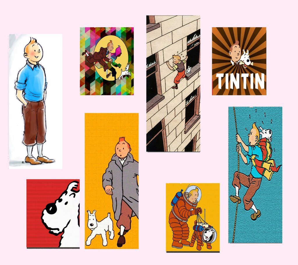 Tintin Themed Stickers (8 Pieces)
