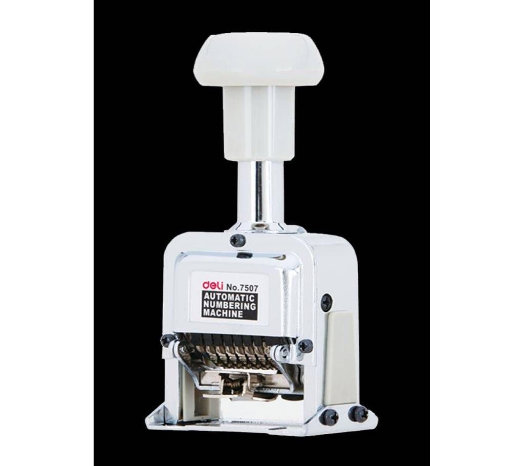 Deli E7508 Steel Numbering Machine 8 Digits - Silver