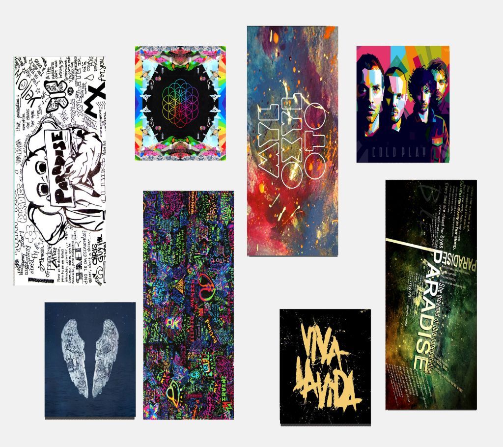 Coldplay Music Band Themed Stickers (8 Pieces)