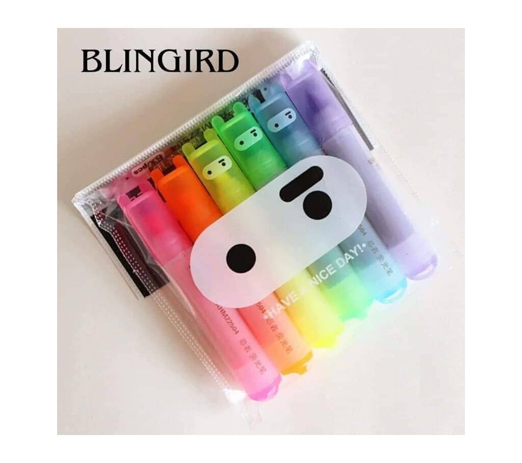 rainbow color glitter marker 6pc set