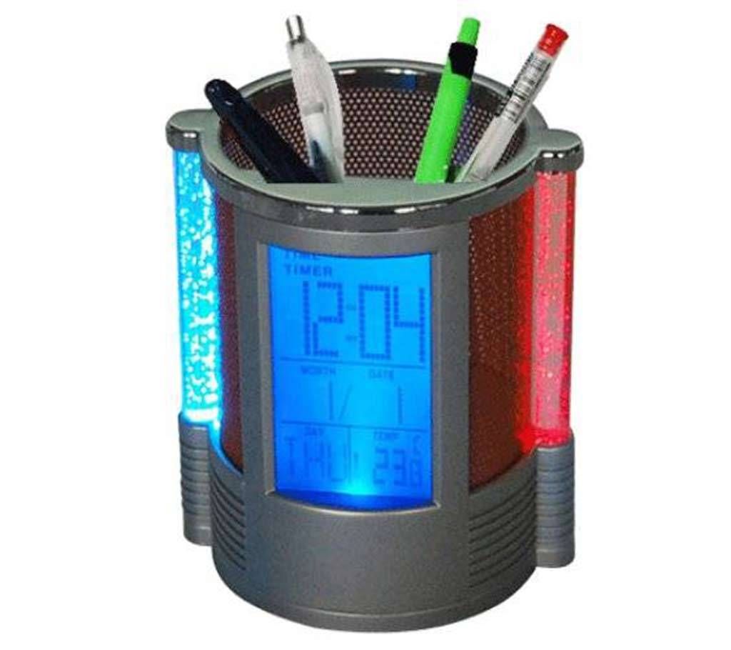 Digital Clock Pen Holder