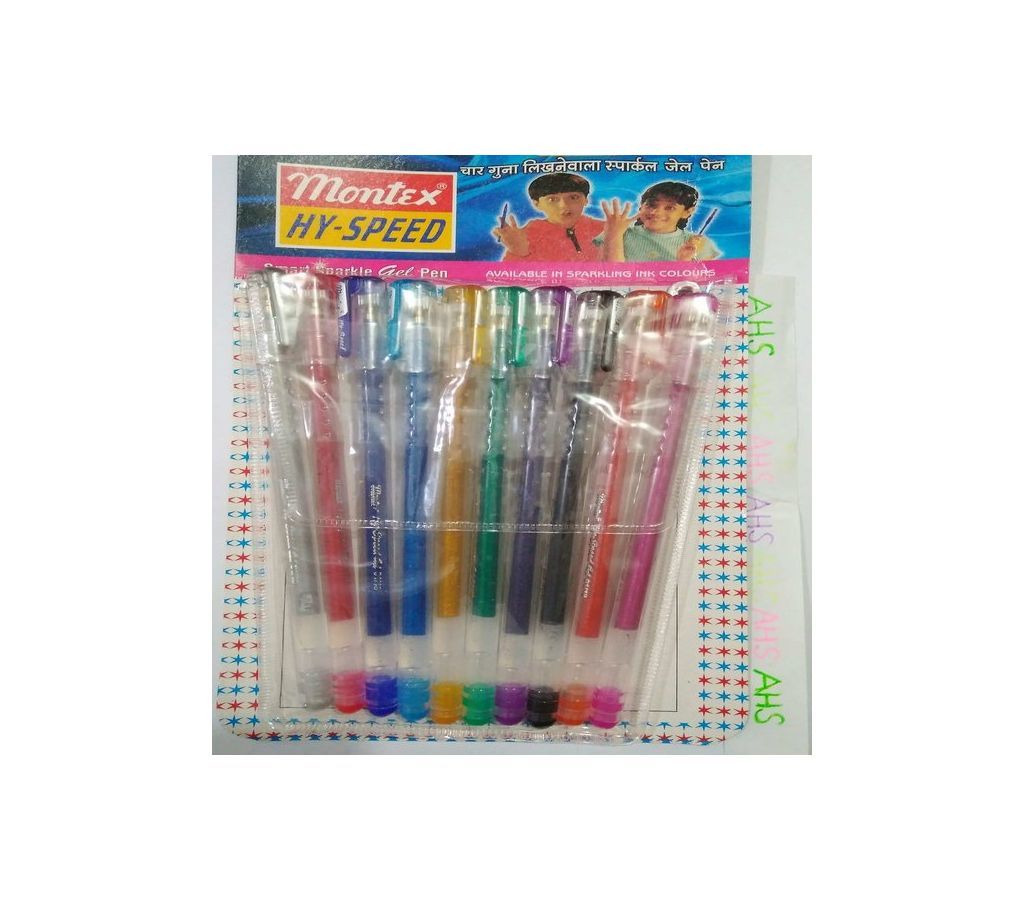Montex Hy-Speed Multi-Color Gel Pen (2 Packets - 20 pcs)