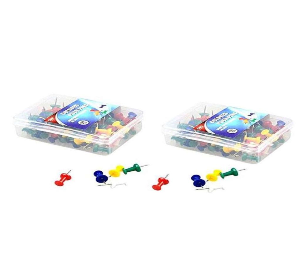 Colored Push Pins - Multicolor (2 Boxes)