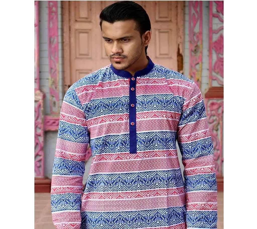 White all over printed Boishakhi Panjabi