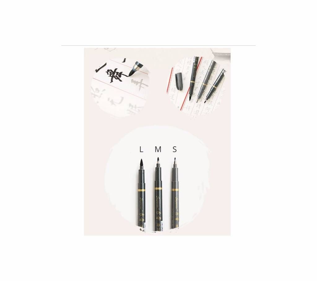 3PCS S+M+L Art Drawing Brush Pen for School Word Learning Pens