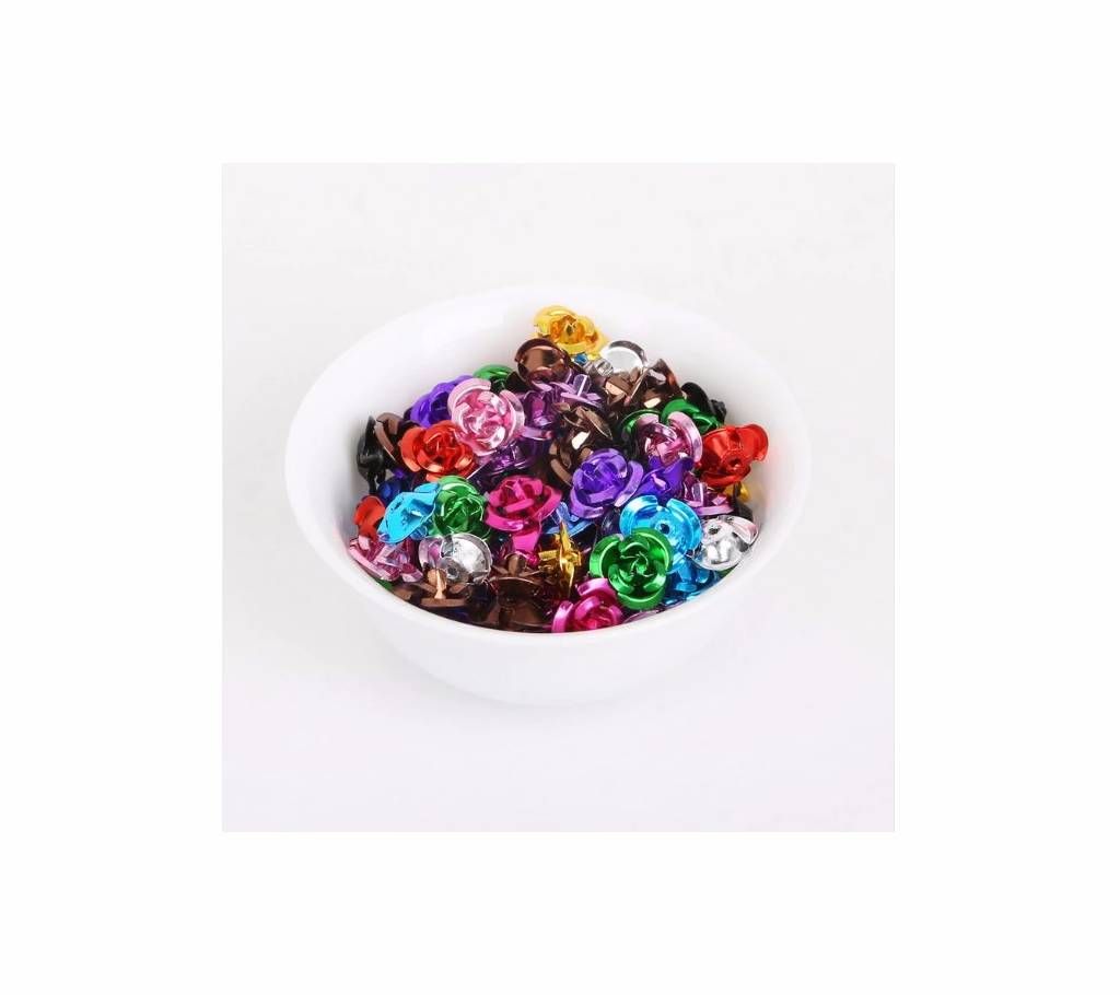 100pcs 8mm beads caps, Hole size 1mm Aluminium Rose Flower Craft