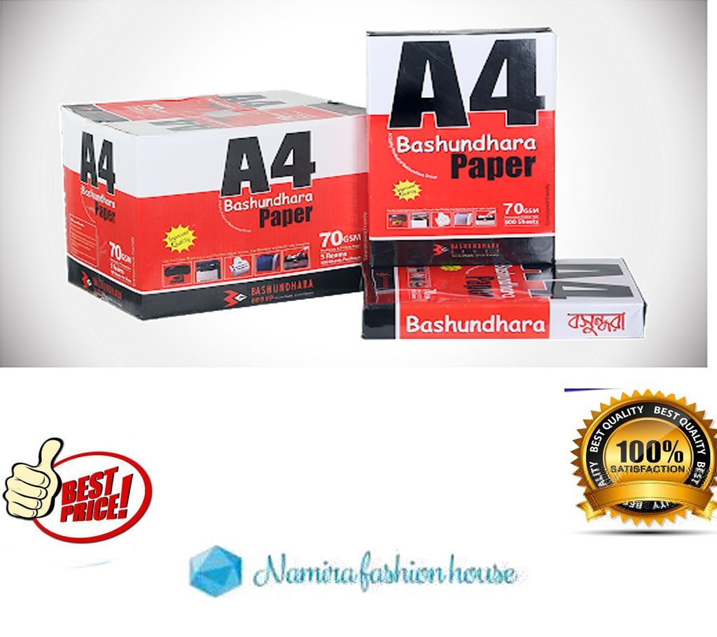  Bashundhara 80 GSM A4 Size Ofset Paper - 100Sheets Bashundhara