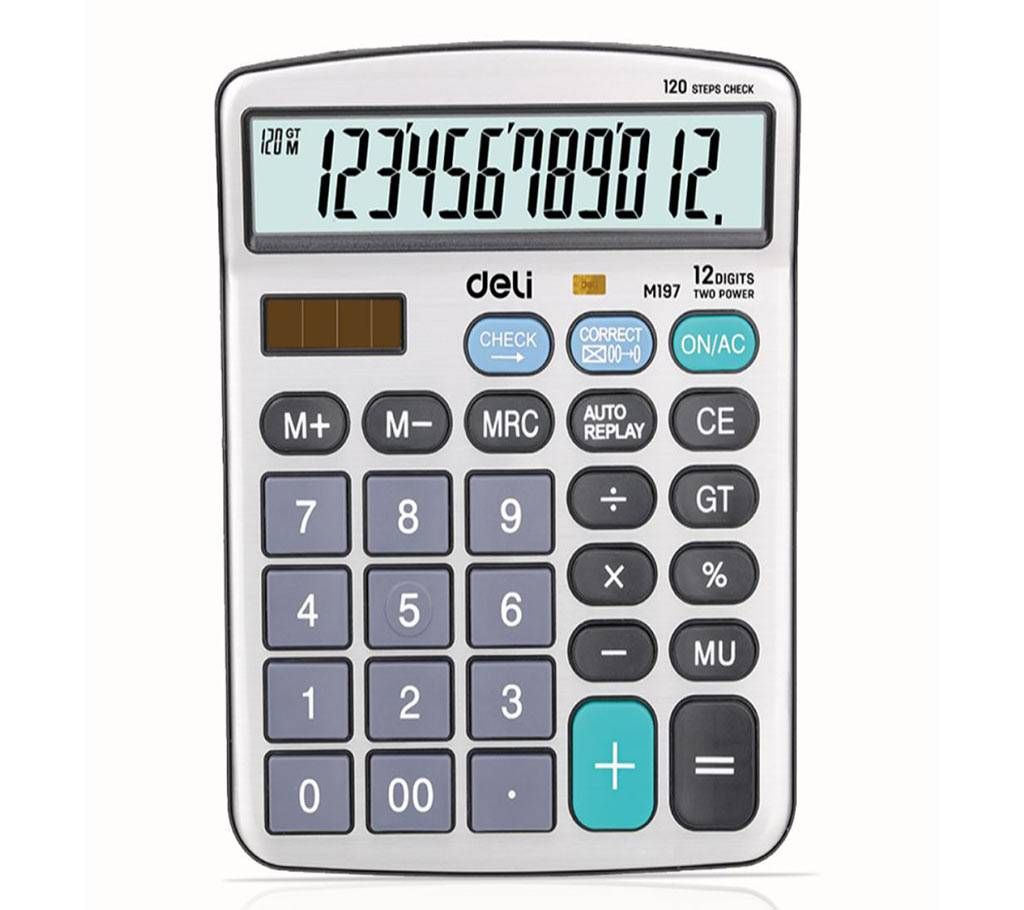 Deli EM19710 Calculator 12-Digit Metal - Sliver