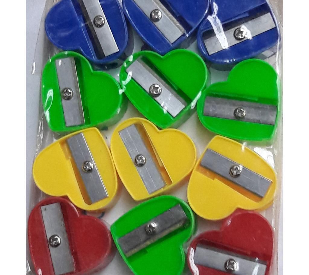 Heart Shaped Pencil Sharpener - 12 pcs