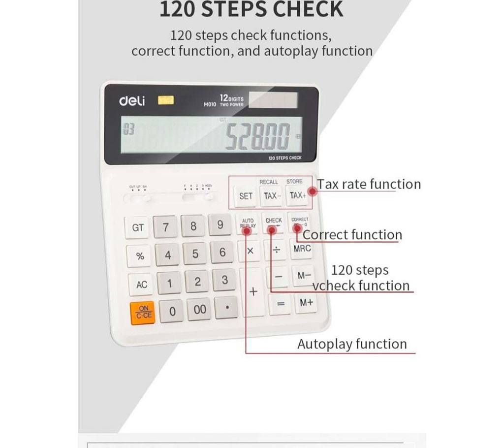 Deli High Quality Solar Calculator - 12 Digit