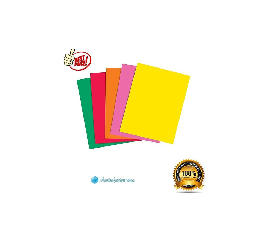80 GSM A4 Size Colored Paper - High Quality 100 Sheet