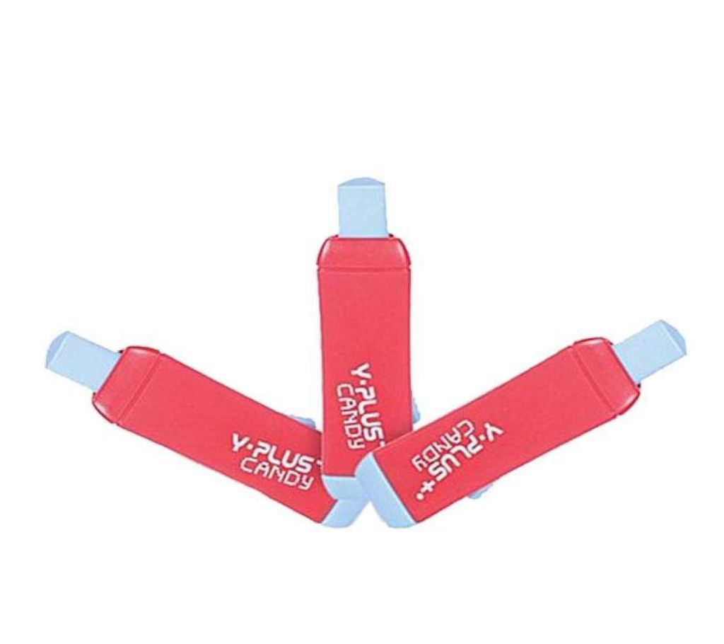 Y-Plus Candy Eraser - Red - 3pcs